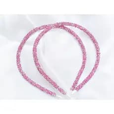 Tiara Tubinho Decorada Artesanal - Rosa Prata  - Ref. T100/ 0126