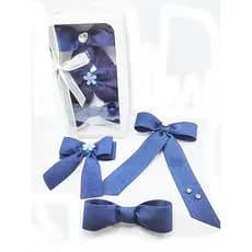 LAÇO DE CABELO COTELÊ  KIT 03 LAÇOS CAIXA LAÇO BLUE    LK030208
