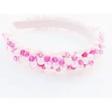 TIARA DECORADA ARTESANAL - REF. 900/0126 ROSA