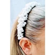 TIARA PEROLAS LUXO DECORADAARTESANAL  BRANCA - REF 900/0126