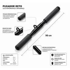 Puxador Barra Reta Crossover Triceps Pulley De Musculação