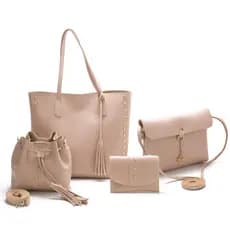 Bolsa Feminina Kit 4 Itens Bolsa Sacola+festa+saco+carteira