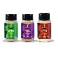 Kit Sais para Pipoca CantaGallo 90g - Sabor de Cinema - Bacon, Picanha e Costela - SEM GLÚTEN