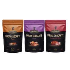 Kit 3 Farofas CantaGallo 200g - Sabores Costela Bacon e Picanha com Alho Churrasco