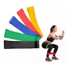 Kit 5 Mini Bands Faixas Elásticas Resistência Progressiva Treino Academia e Casa