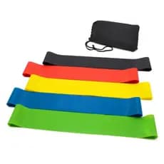 Kit Mini Band 5 Faixas Elásticas Musculação Funcional Pilates Fisioterapia