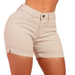 Short Feminino colorido Jeans Meia Coxa premium Branca, Preta e Jeans empina bumbum