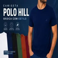 Camisetas Masculinas de Algodão fio 30 Básicas Camisas Premium