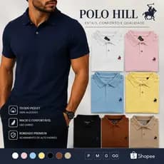 Camisa Gola Polo Masculina Adulta Malha Picket Camiseta De Qualidade