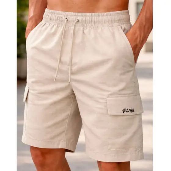 Short Masculino de Linho Cargo