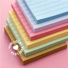 Bloco Notas 100 Folhas Pautado Tom Pastel - Bloco de Anotação Autoadesivo Colorido com Linhas