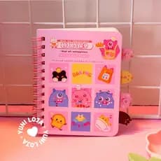 Mini Caderno Caderneta Monster Bake Pautado 64 folhas 9x12cm - Papelaria Fofa