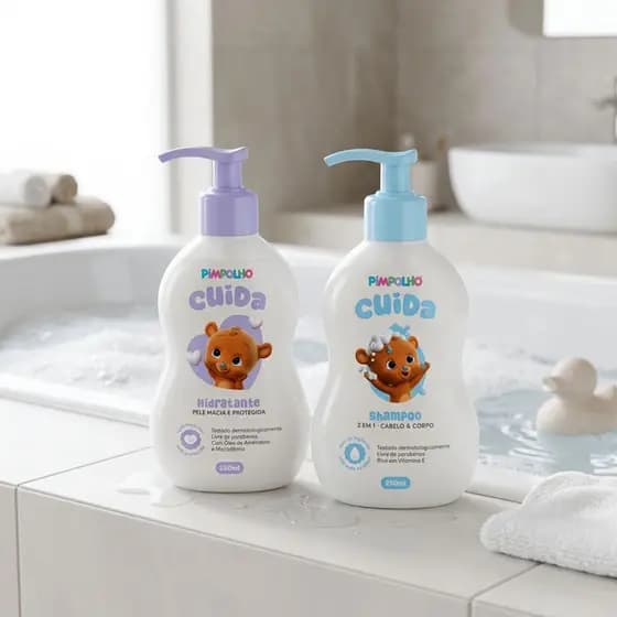 Kit Shampoo Vitamina E + Hidratante Óleo de Amêndoas Pimpolho