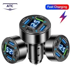 3 USB + PD Display Digital Suporte De Carregamento De Carro Super Rápido Um Reboque Quatro QC3.0