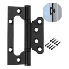 Kit 3 Dobradiças De Porta Sobrepor Sem Recuo Aço Inox 304 Preto 4x3