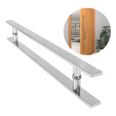 Puxador De Porta H 40x10 Barra Chata 60cm Aço Inox 304 Porta Pivotante