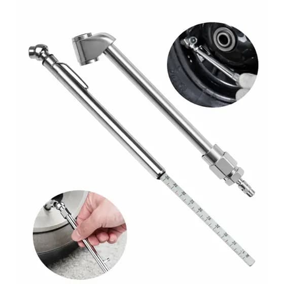 Kit Calibrador De Pneus Medidor De Pneu E Bico Duplo Carro