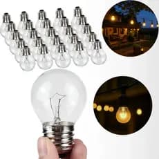 Kit 15 Lâmpadas Bolinha Incandescente 15w E-27 Branco Quente