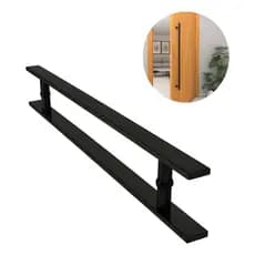 Puxador Aço Inox 304 H Barra Chata Preto 60cm 40x10 Porta Pivotante Preto Fosco