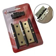 Kit 12 Peças Dobradiças De Porta Pino Bola Com Anel Ouro Velho Aço Tolemat