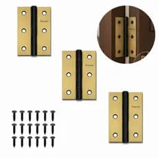 Kit 12 Peças Dobradiças De Porta Tolemat 3 1/2 Ouro Velho Reforçada