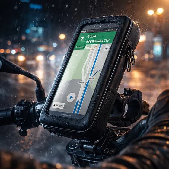 Suporte Moto Celular 360° Zíper Impermeável – Proteção Reforçada Universal e Seguro p/ Navegação GPS