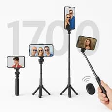 Tripé para Celular 1.70m Grande e Compacto Regulável Alumínio  Suporte Bastão Pau de Selfie