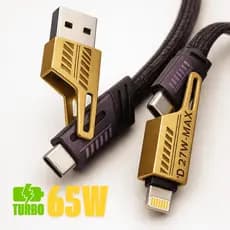 Cabo Carregador Celular Super Rápido Turbo 4 Em 1 Original iPhone iPad Android Usb Tipo C  Promoção