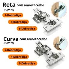 Kit Dobradiça com amortecedor Kit com 2 Un ou 4 Un 5 un