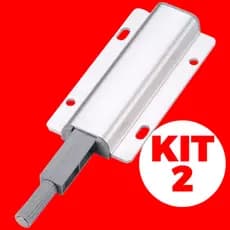 Kit 2 Fecho Pulsador Magnético Toque Sobrepor Tip-on Push Open Porta Armário Gaveta