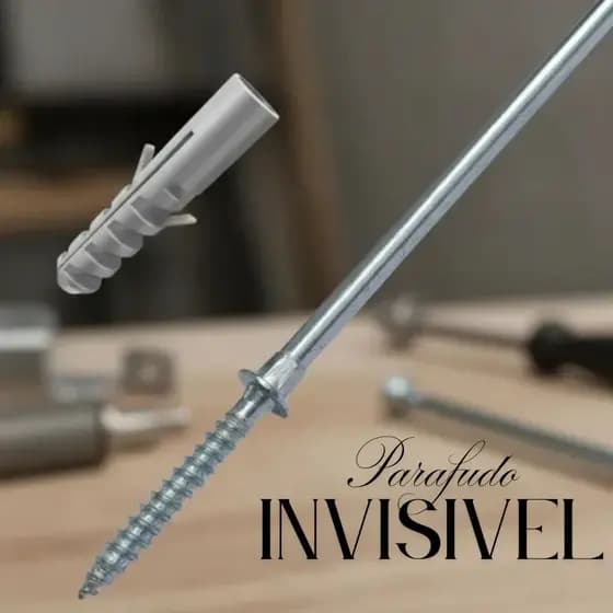 Kit Suporte Pino Parafuso  Invisível Para Prateleiras 112 cm + Bucha