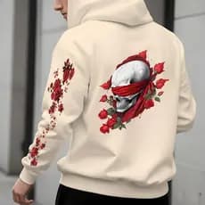 Blusa de Frio Masculina Moletom Street Wear Skull Roses Diverse PREMIUM Manfinity