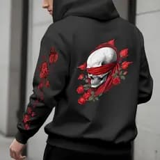 Moletom Masculino Manfinity Skull Roses Diverse Estilo PREMIUM