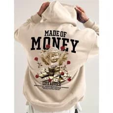 Blusa de Moletom Swag Anjos Money Casaco de Frio Masculino e Feminino