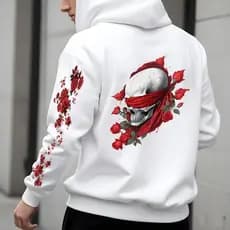 Blusa de Frio Masculina Street Wear Skull Roses Diverse PREMIUM