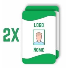 02 Crachás personalizados em PVC frente e verso + Arte gratuita