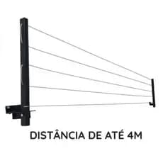 Varal de Roupa Retratil Reforçado de Parede 30 kg + Kit de Instalação