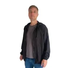 Jaqueta Corta Vento Masculina Impermeável Leve Lisa Capuz Sem Marca