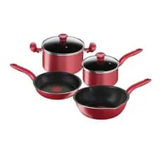 Jogo de Panelas Tefal So Chef 4 Peças Com Fundo de Indução Vermelho