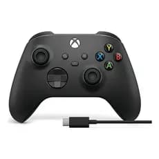 CONTROLE JOYSTICK MICROSOFT SEM FIO XBOX COM CABO USB-C  CARBON BLACK