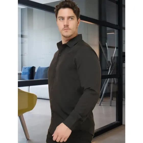Camisa Social Masculina Manga Comprida  Escritório casual  Slim Fácil
