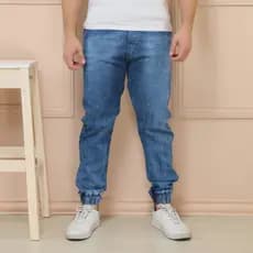 calça masculina Jeans jogger clara rasgada e lisa