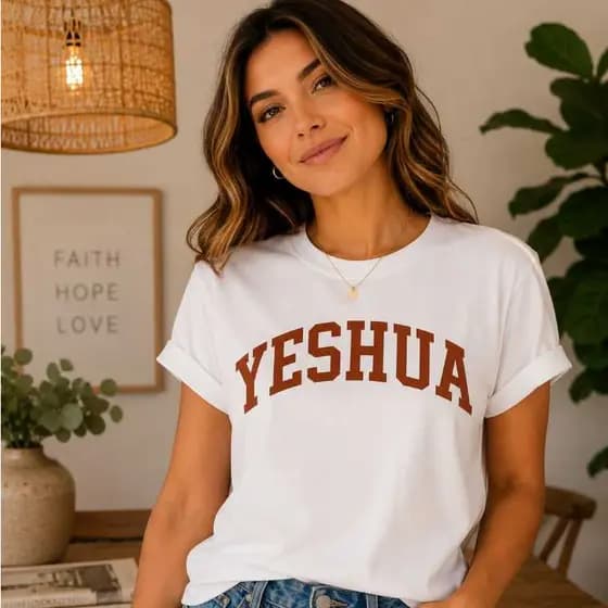 Camiseta Feminina JESUS Cristã Gospel | Camisa Evangélica Estampa YESHUA