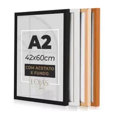 Moldura A2 A3 A4 20x25 A5 com acetato Quadro Diploma Fotos Poster Fotografia (Escolha o tamanho e a cor)