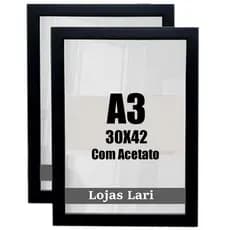 Kit 2 Molduras A3 Para Quadro Foto Poster Acetato 30x42 Cm