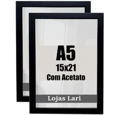 Kit 2 Molduras A5 Para Quadro Foto Poster Acetato 15x21 Cm