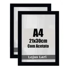 Kit 2 Molduras A4 Para Quadro Foto Poster Acetato 21x30 Cm