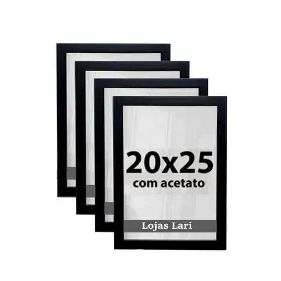 Kit 4 Molduras Quadro 20x25 Com Acetato Foto Poster Retrato
