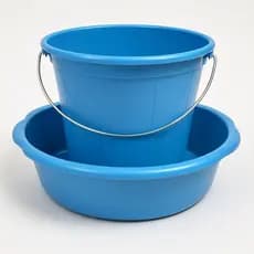 Conjunto Bacia 6,5 Litros Azul e Balde 7 Litros Resistente