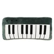 Almofada De Pelúcia Preto Piano Teclado Decoração 17x36x9cm